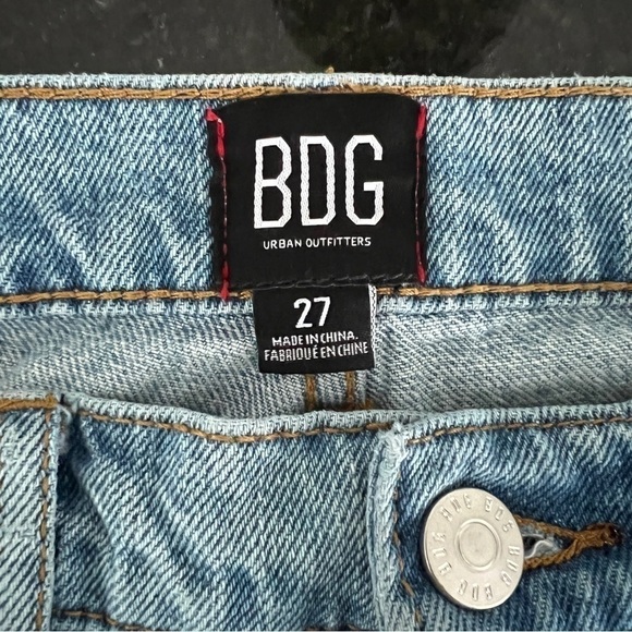 BDG Urban Outfitters Distressed Light Wash Denim High Rise Straight Leg Jeans - Picture 8 of 16